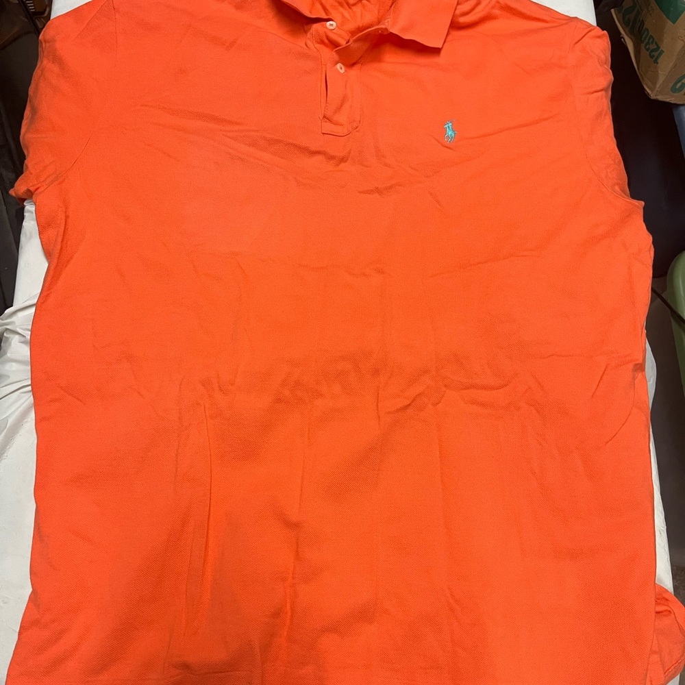 Polo by Ralph Lauren Men's Orange Polo Shirt